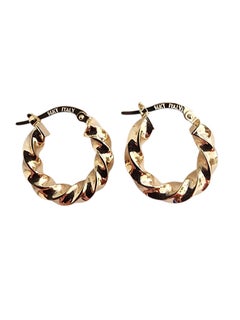 14K Yellow Gold Twisted Hoop Earrings #25533