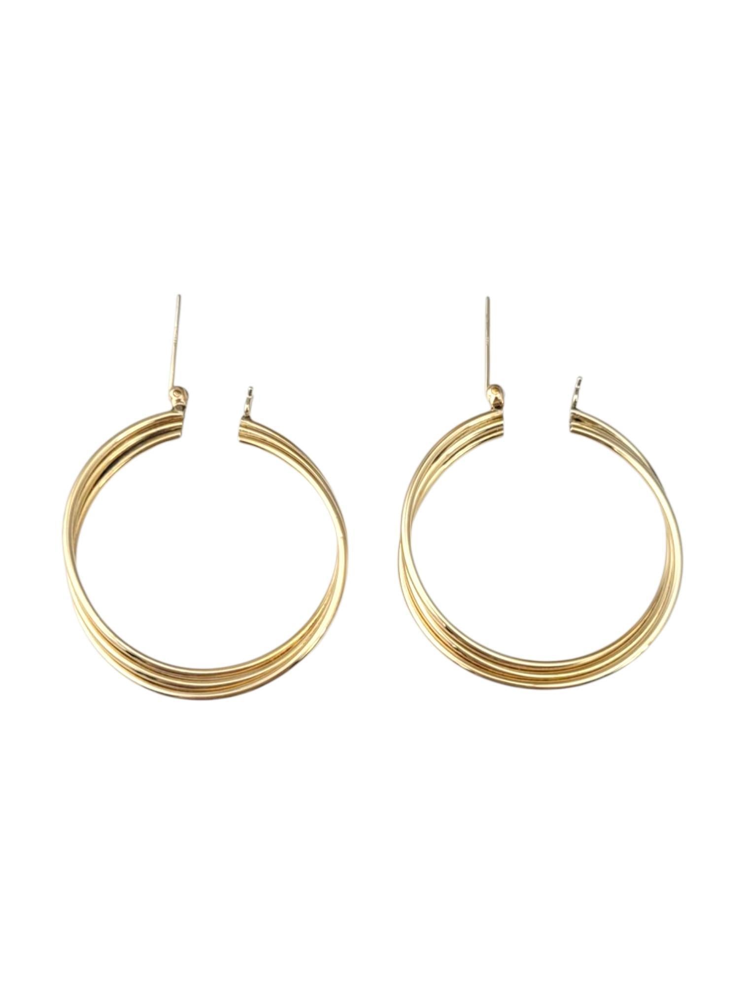 14K Yellow Gold Twisted Multi Hoop Earrings #21748 In Good Condition For Sale In Washington Depot, CT