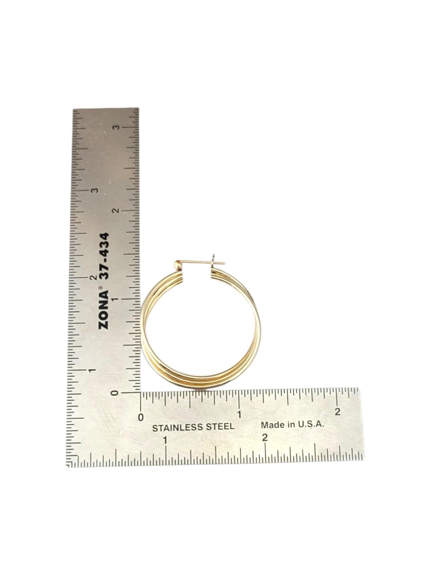 14K Yellow Gold Twisted Multi Hoop Earrings #21748 For Sale 1