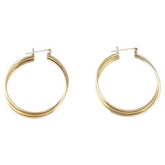 14K Yellow Gold Twisted Multi Hoop Earrings #21748