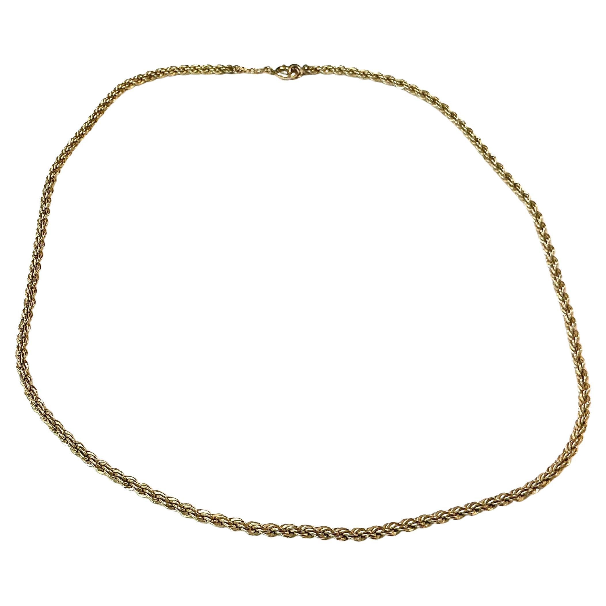 Collana a corda ritorta in oro giallo 14k, 18 pollici In condizioni buone in vendita a Bradenton, FL