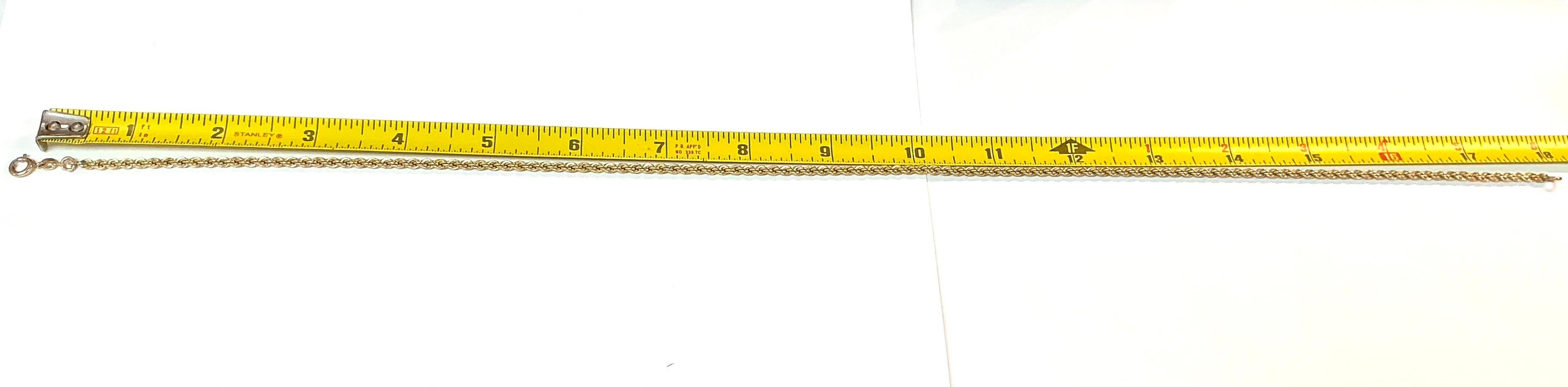 da uomo o donna Collana a corda ritorta in oro giallo 14k, 18 pollici in vendita