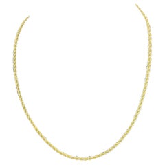 14k Yellow Gold Twisted Rope Chain Necklace, 18 inches