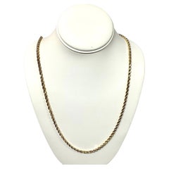 Vintage 14k Yellow Gold Twisted Rope Chain Necklace