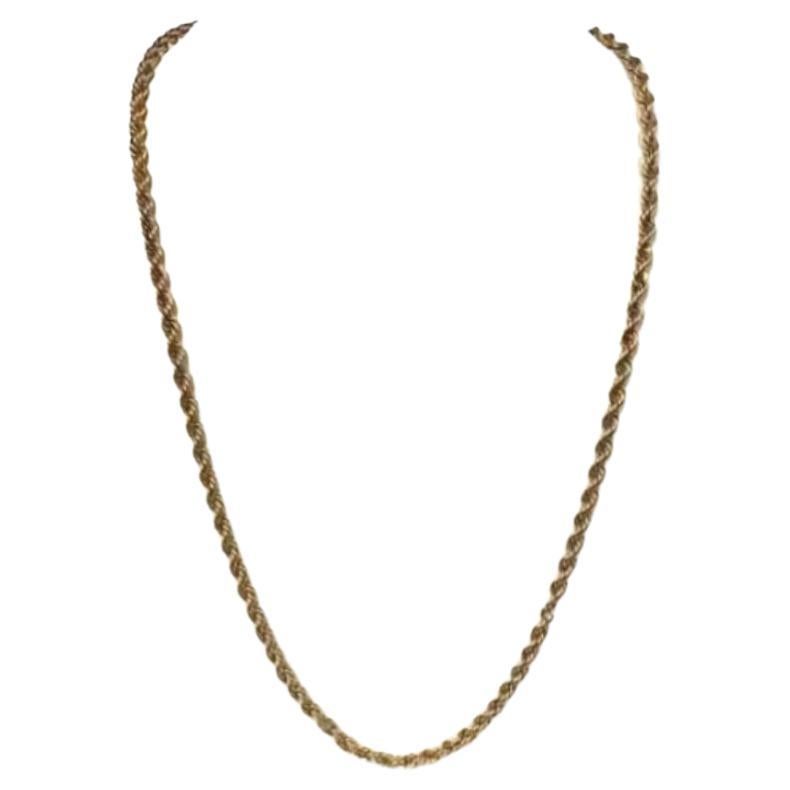 14k Yellow Gold Twisted Rope Chain Necklace