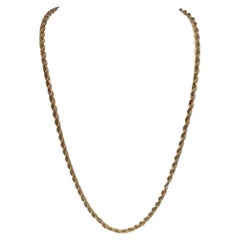Collar de cadena de cuerda trenzada de oro amarillo de 14k