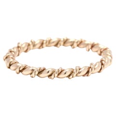 14k Yellow Gold Twisted Rope Eternity Ring, Ring Size 5.25, Band Ring, Stackable