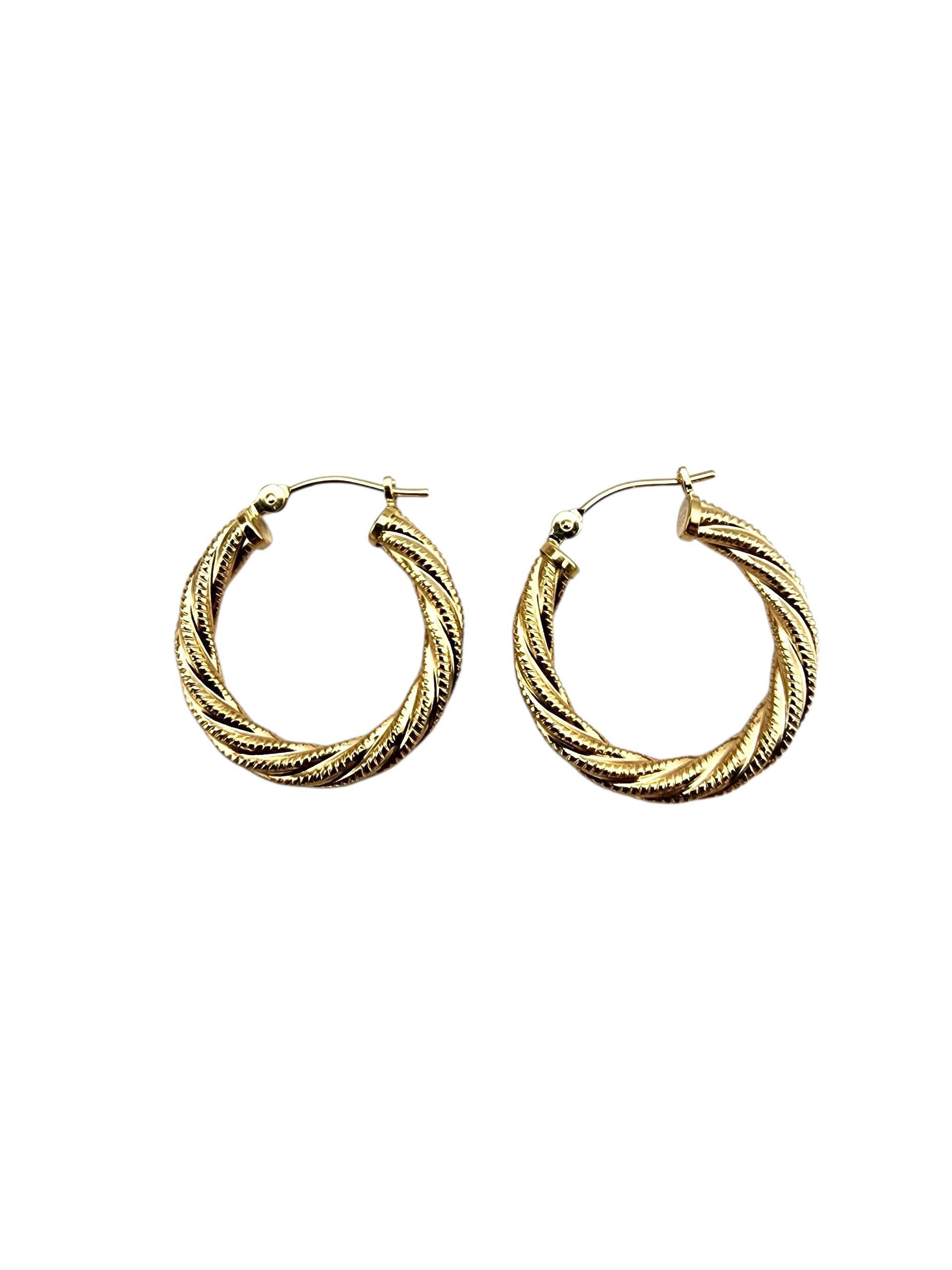 Pendientes de aro de cuerda trenzada de oro amarillo de 14 quilates

Aros de cuerda trenzada de oro amarillo de 14 quilates con un detallado diseño entretejido para un estilo clásico pero contemporáneo.

Tamaño: 22 mm x 20 mm 
Espesor: 3 mm

Peso: