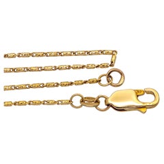 14K Yellow Gold Twisted Tube Link Diamond Cut Necklace 20 Inches 1.1 mm