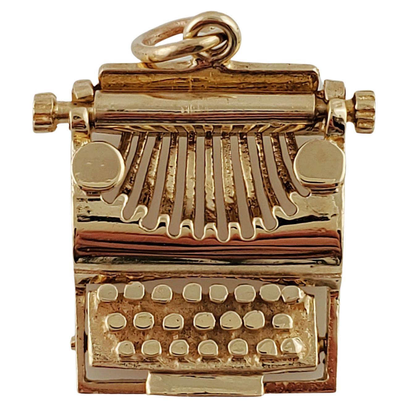 14K Yellow Gold Typewriter Charm