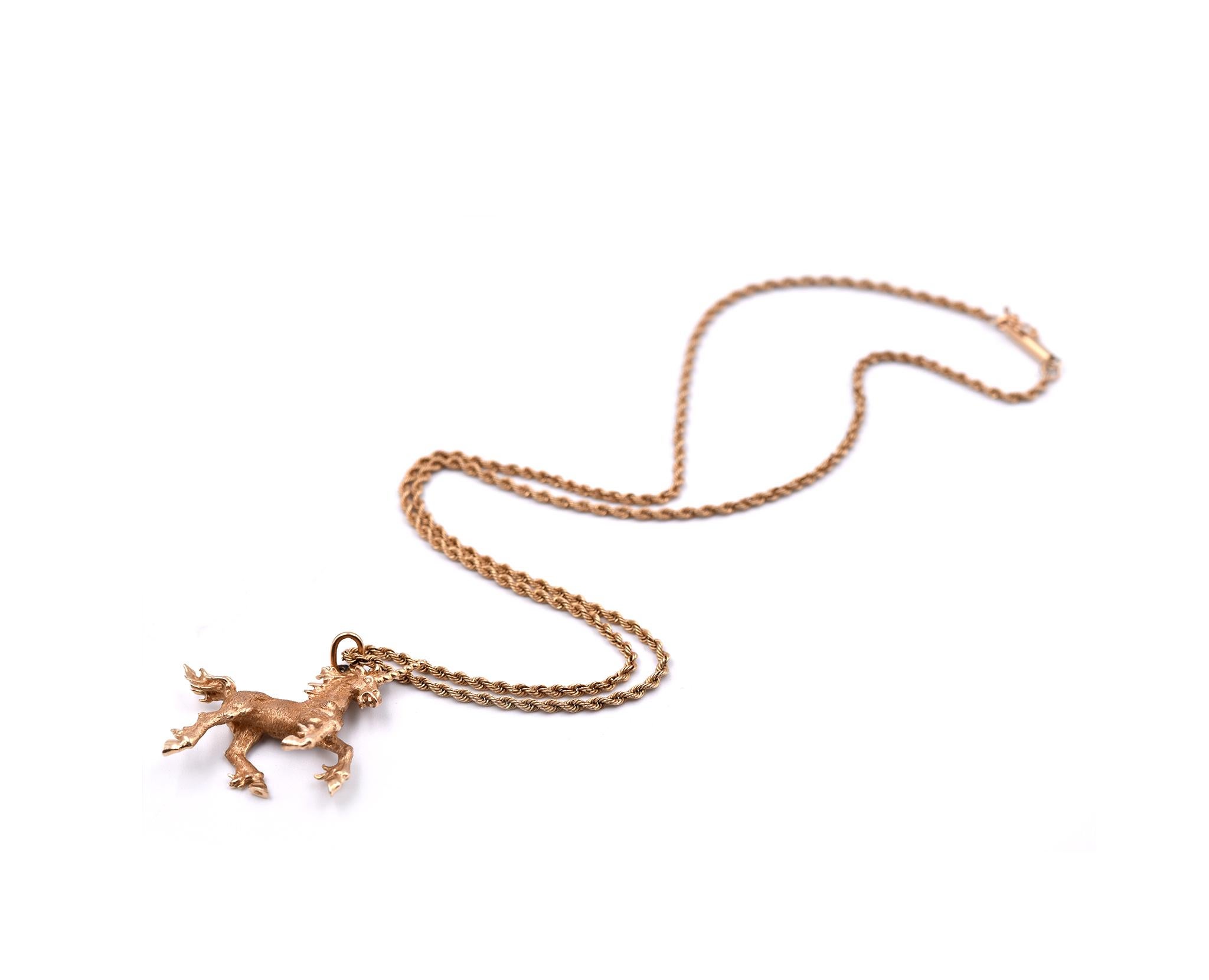 14k gold unicorn necklace