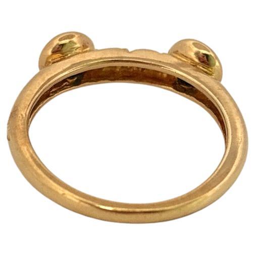 Bague en or jaune 14K Unique 1.00 Carat Round Sapphire 0.05 Carat Round Diamond Ring Unisexe en vente