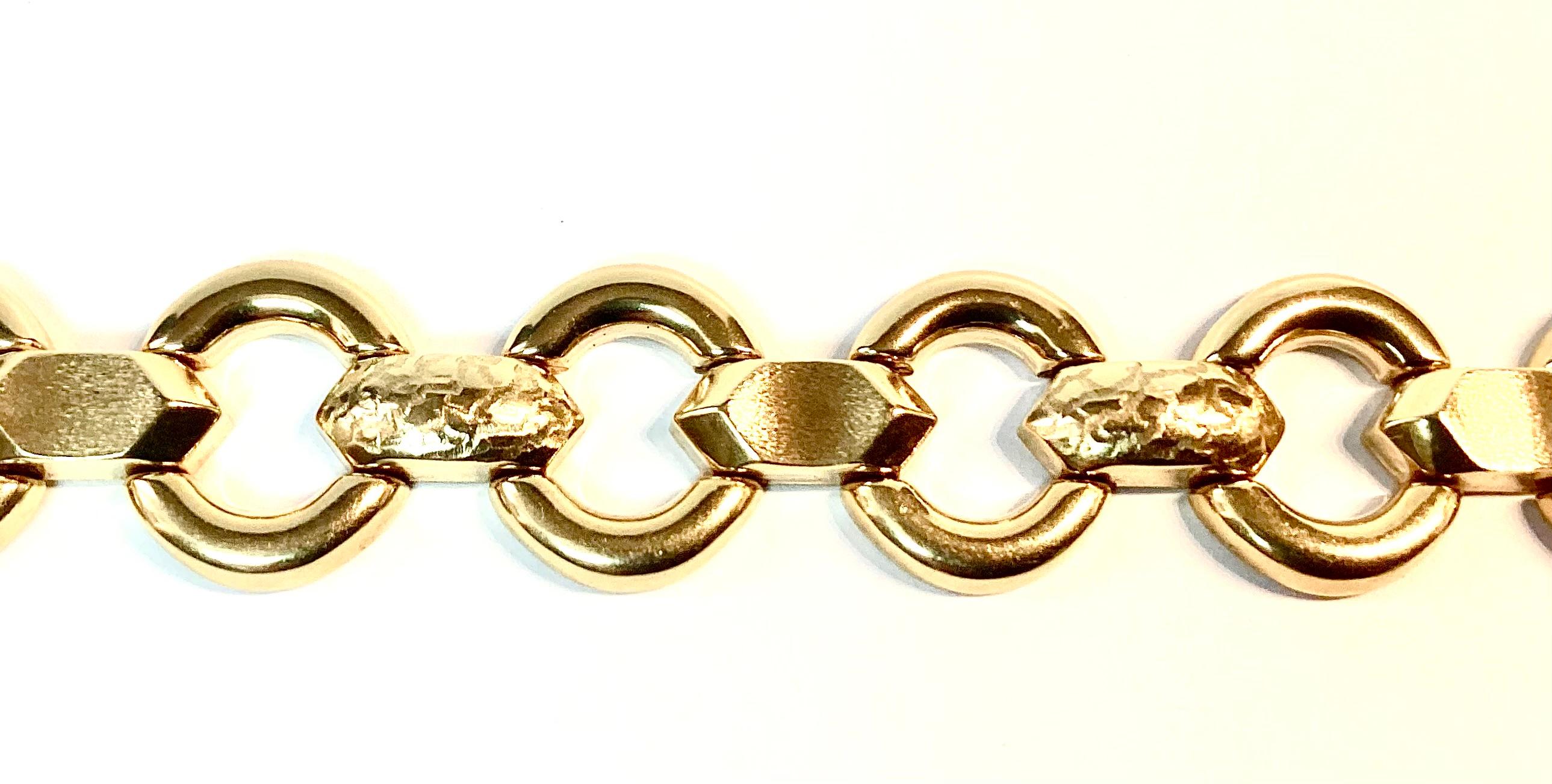 14k Yellow Gold Unisex Link Bracelet  For Sale 1