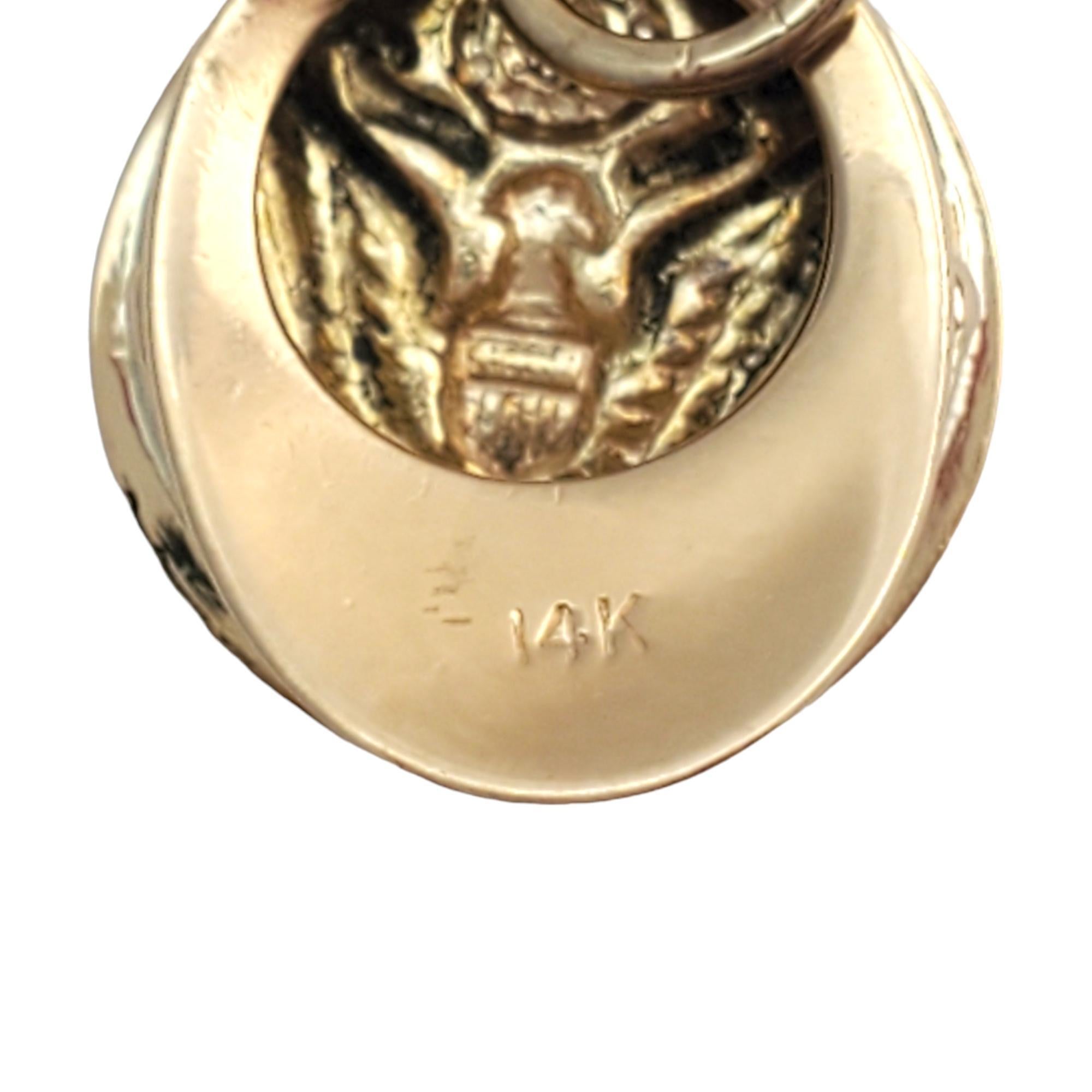 Women's 14K Yellow Gold U.S. Army Cap Pendant #16067 For Sale