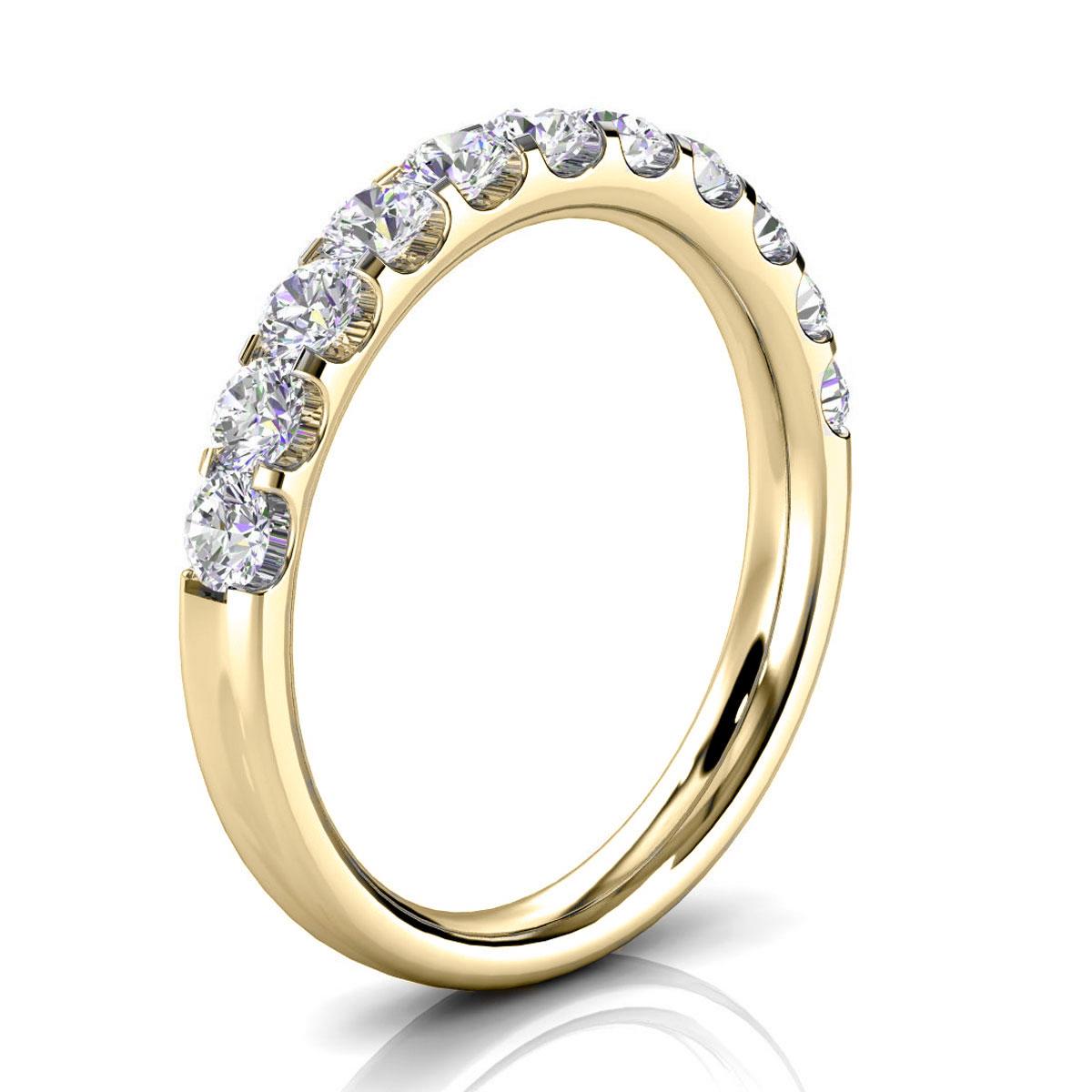 From our signature Micro-Prong wedding band collection, this ring features perfectly matched round brilliant diamonds throughout 50% of the shank. Experience the Difference!

Product details: 

Center Gemstone Color: WHITE
Side Gemstone Type: