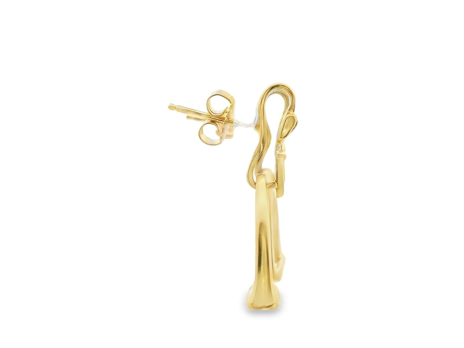 14k Yellow Gold Van Dell Horse Stirrup Earrings For Sale 1