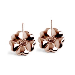 24k Yellow Gold Vermeil Blossom Wire Hook Earrings