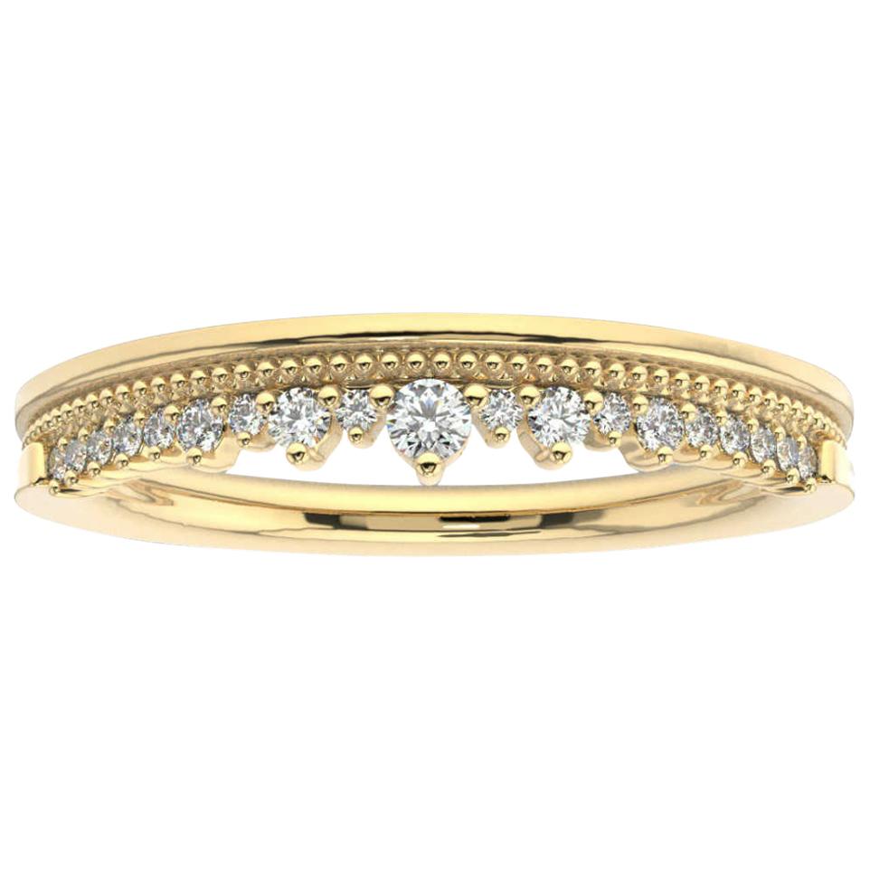 14K Yellow Gold Victoria Diamond Ring '1/6 Ct. tw' For Sale