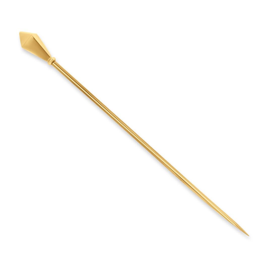 14K Yellow Gold Victorian Decorative Small Pin For Sale 2