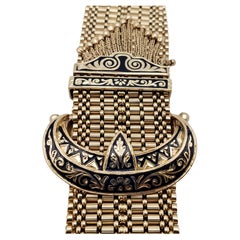 14K Yellow Gold Victorian Enamel Tassel Slide Bracelet