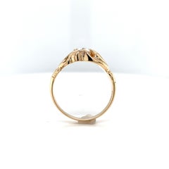 14K Yellow Gold Victorian Fancy Belcher .50ct Diamond Men's Ring