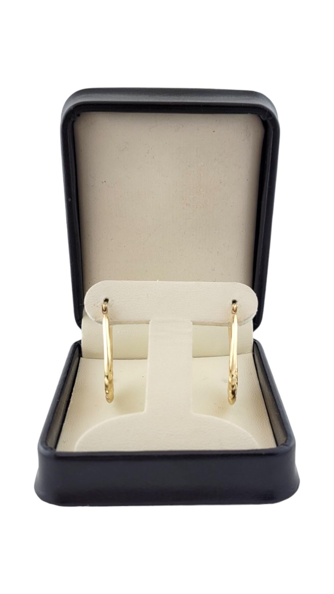 14K Yellow Gold Vine Hoop Earrings #16308 1