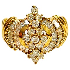 14k Yellow Gold Vintage Art Deco Look Diamond Ring With Retail Value Appraisal