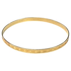 14K Yellow Gold Vintage Bangle Bracelet, Modern Design 1970s