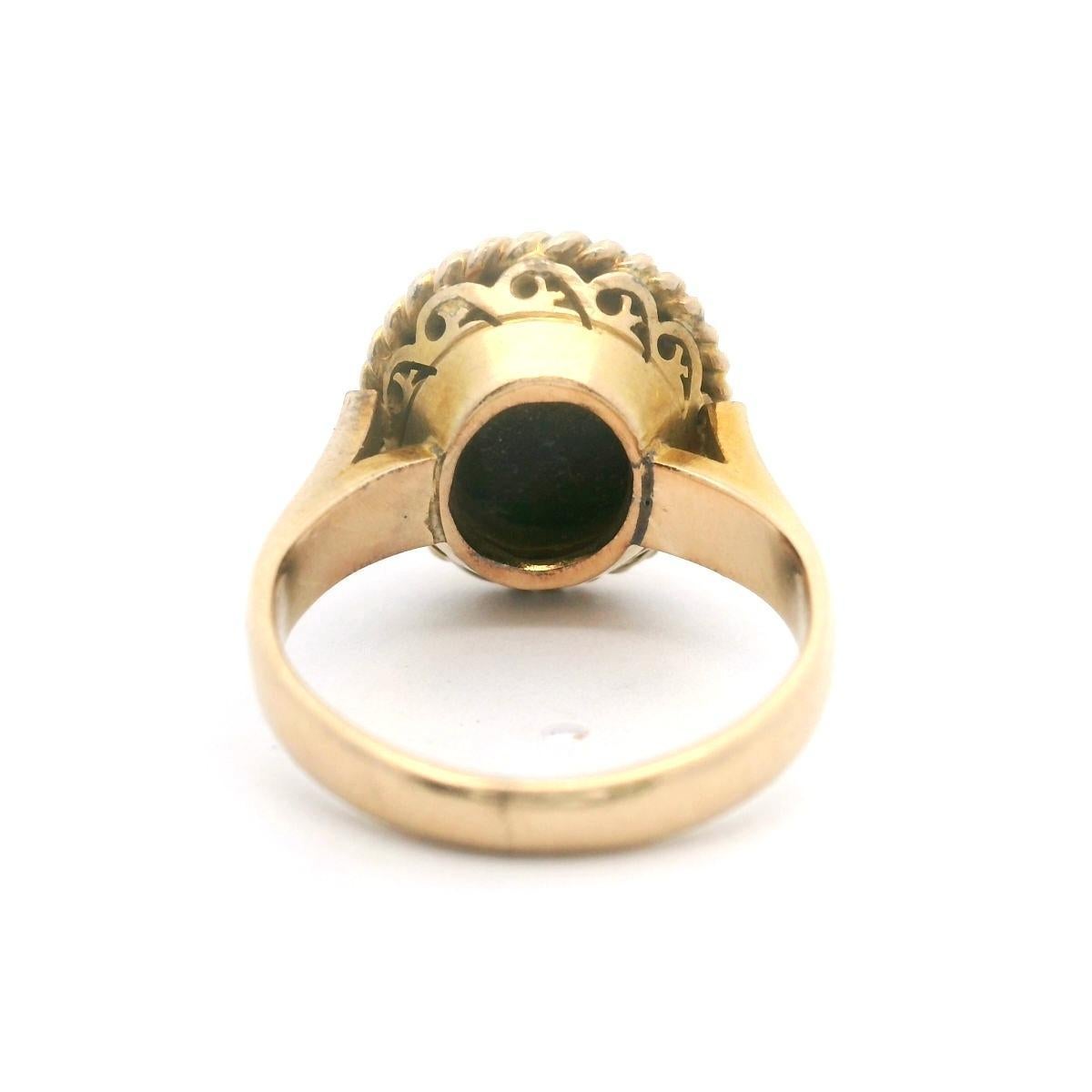 14k Yellow Gold Vintage Brown Star Sapphire Ring Size 4.5 2