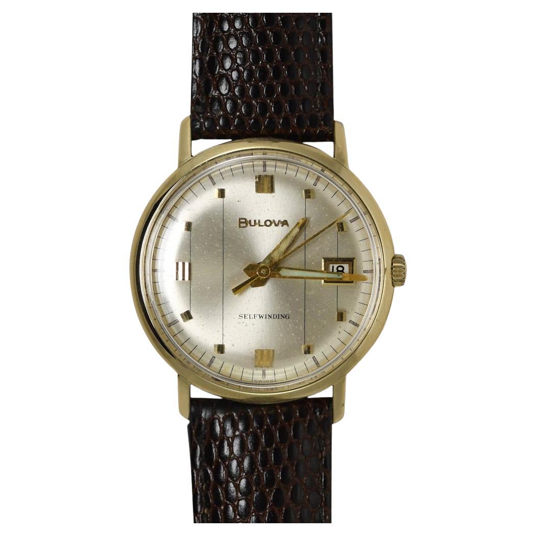 14K Gelbgold Vintage Bulova Automatik-Armbanduhr