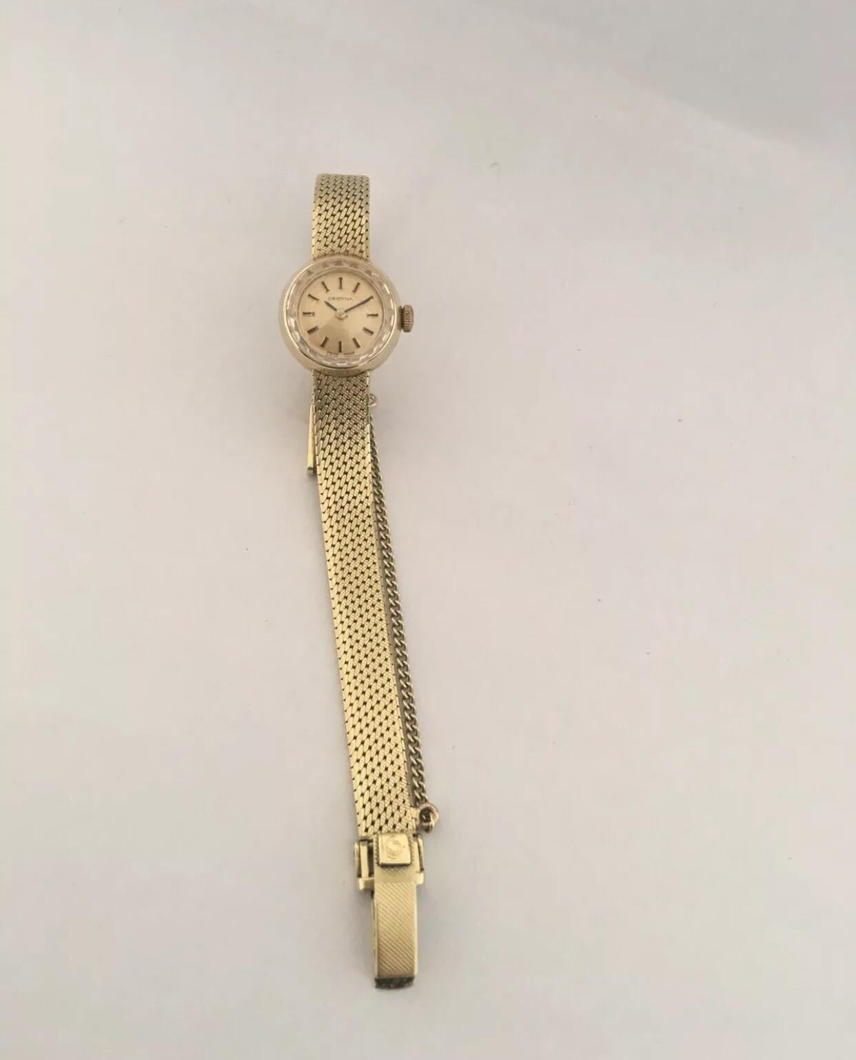 14 Karat Yellow Gold Vintage Certina Swiss Ladies Wristwatch 4