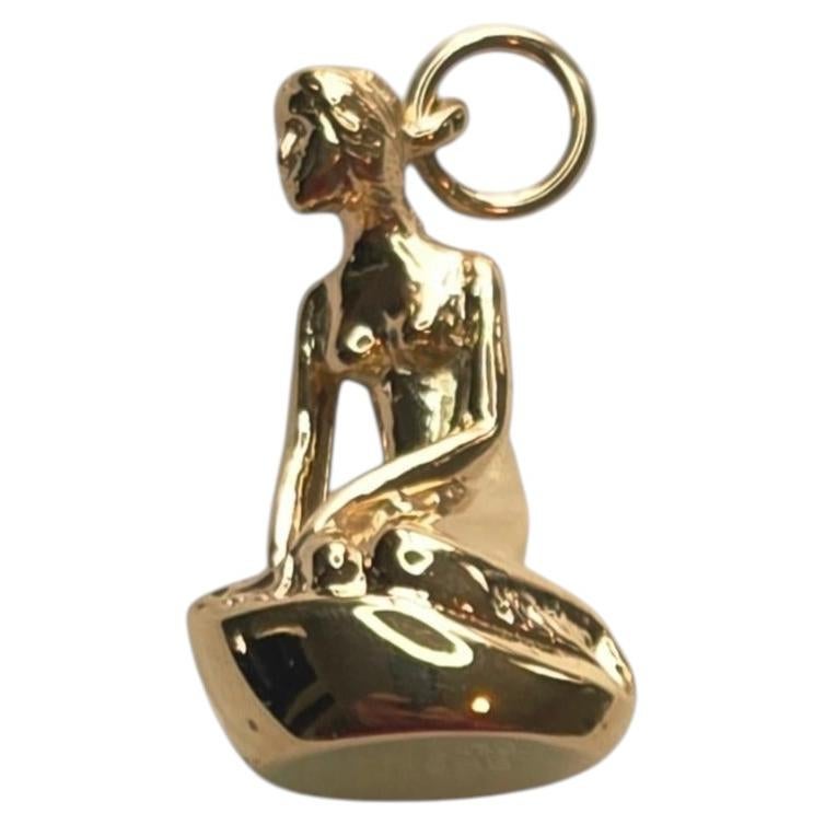 14K Yellow Gold Vintage Denmark "Little Mermaid" Charm #25217