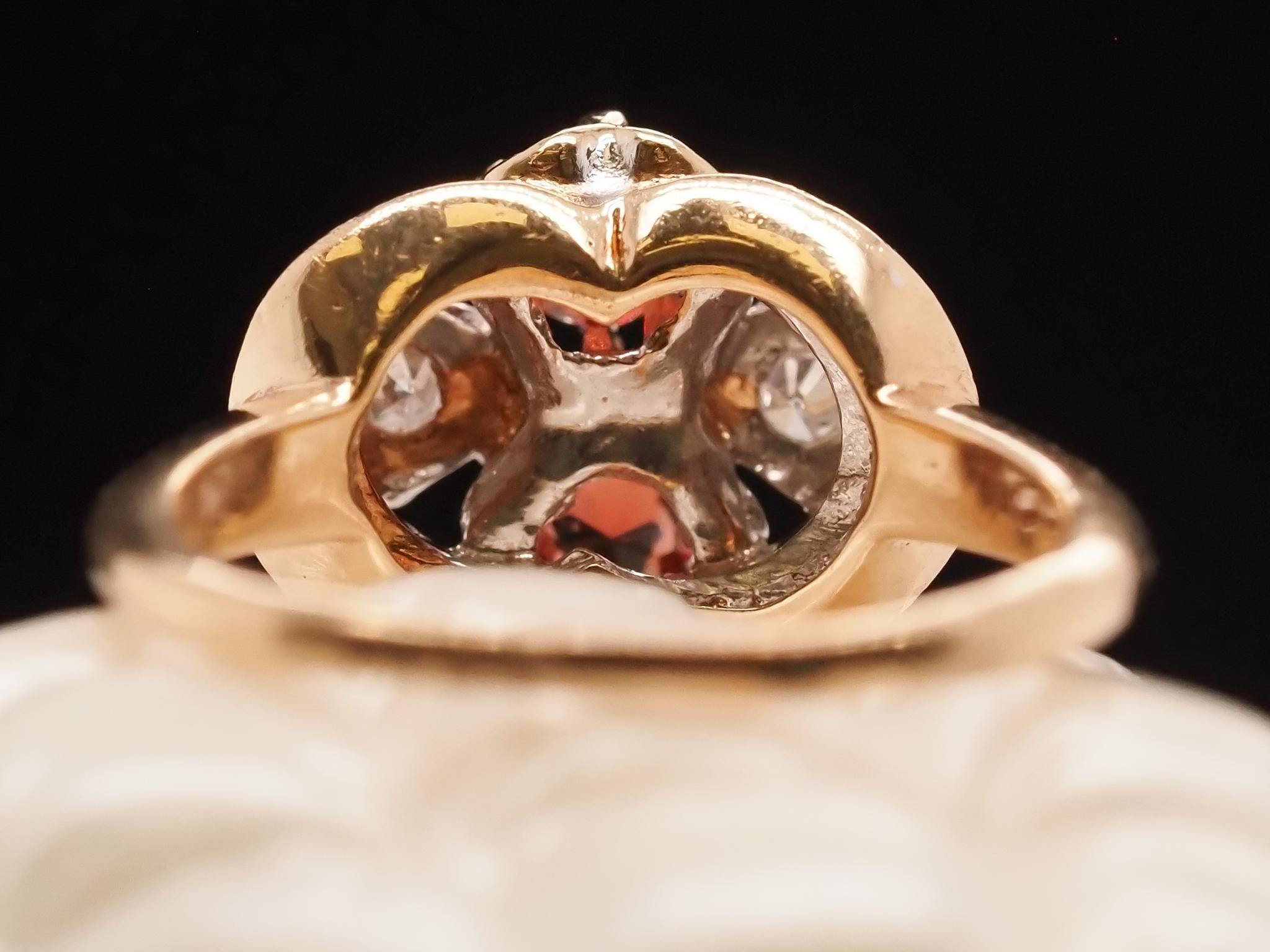 14K Yellow Gold Vintage Diamond and Citrine Ring In Good Condition For Sale In Atlanta, GA
