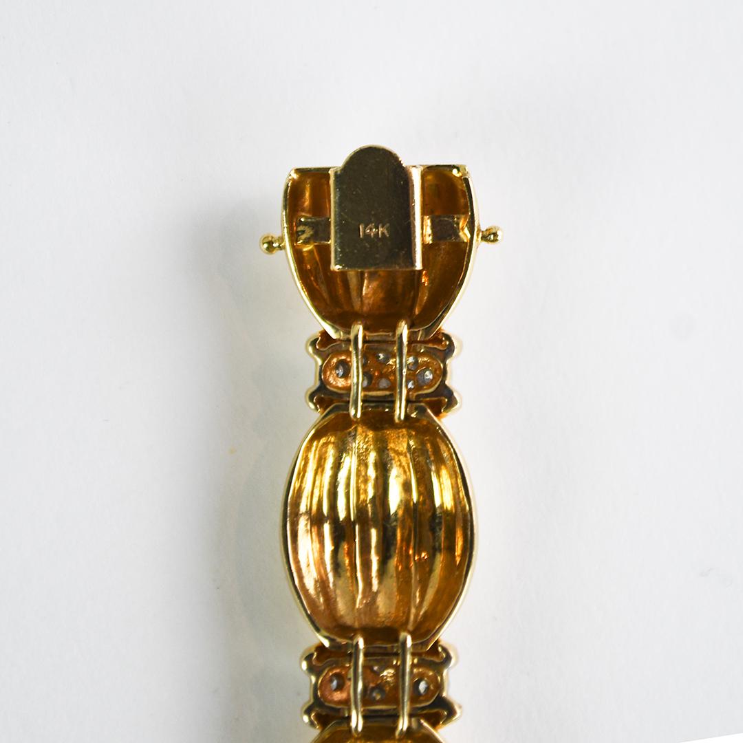 Bracciale con diamanti vintage in oro giallo 14K 2,00ct in vendita 1