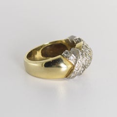 Anello cocktail con diamante vintage in oro giallo 14K 0,50ct