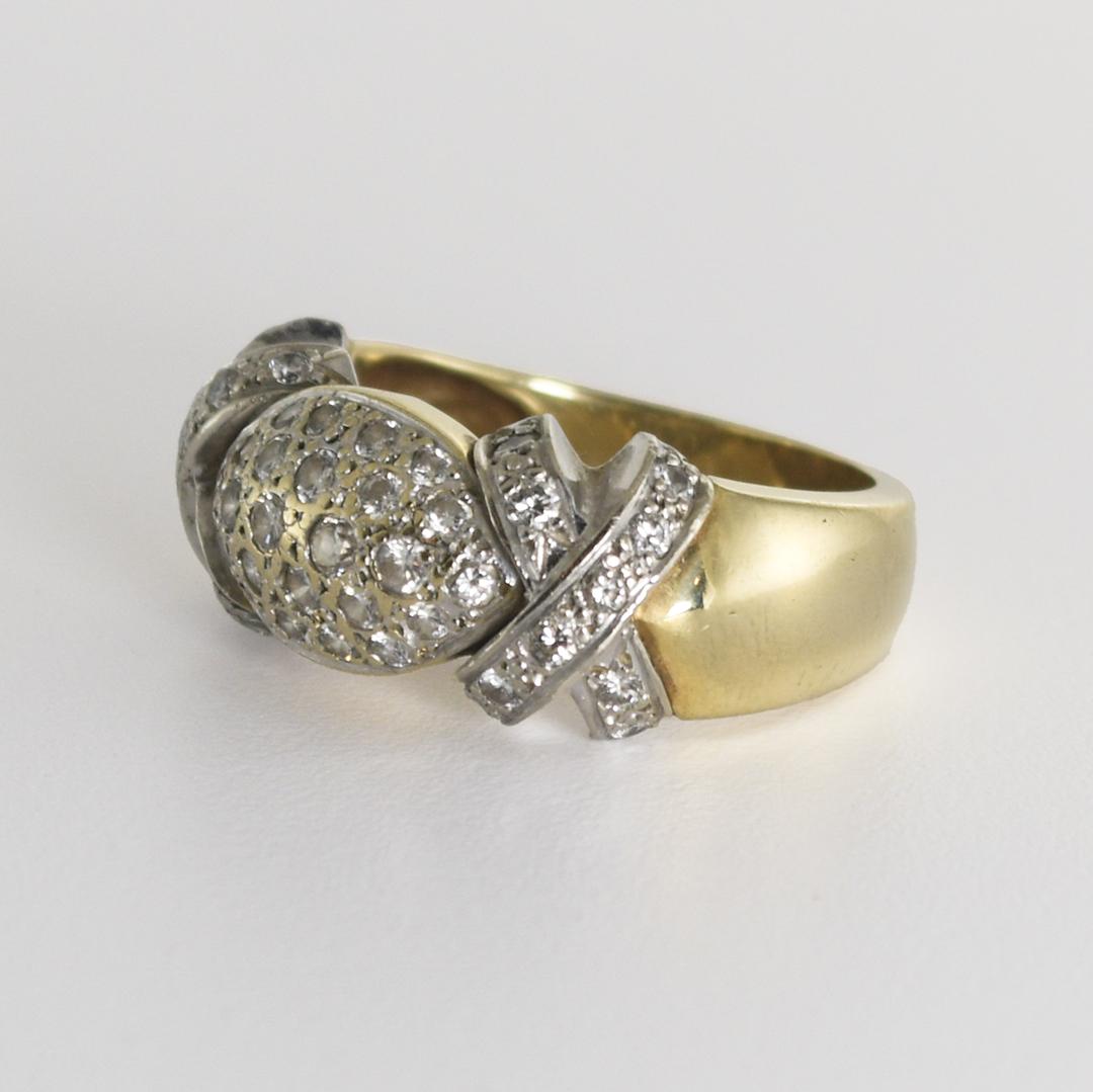 Bague cocktail vintage en or jaune 14 carats avec diamants 0,50 carat en vente 1
