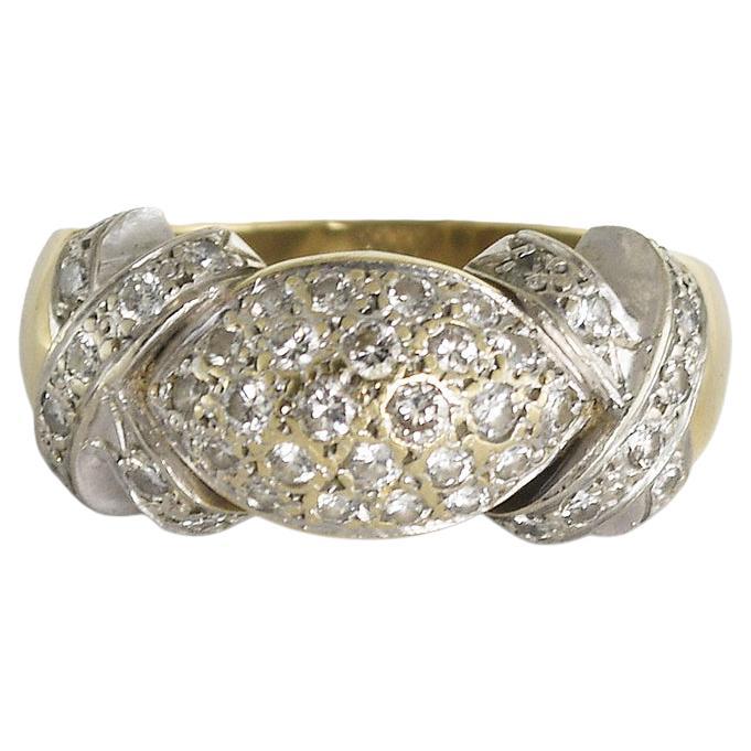 Anillo de cóctel de diamantes vintage de oro amarillo de 14 quilates 0,50 ct