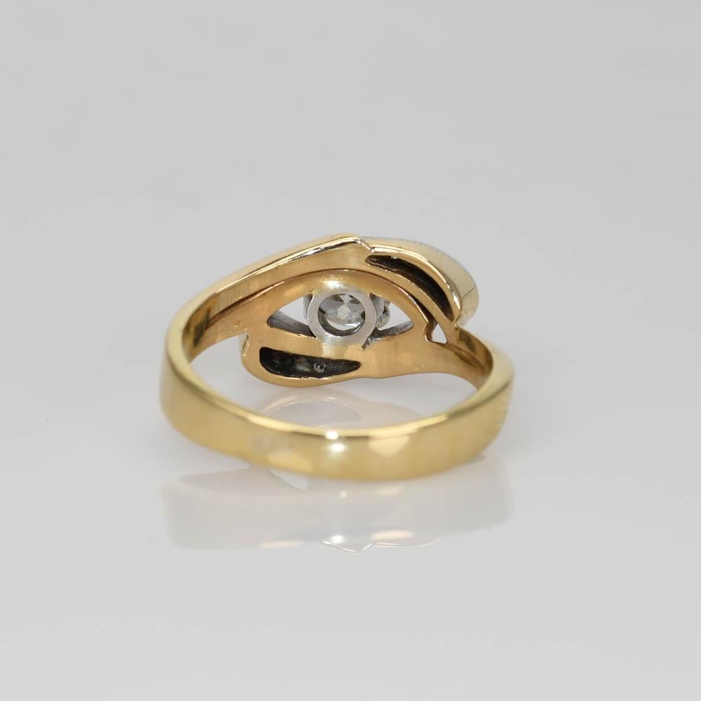 Anillo Diamante Vintage Oro Amarillo 14K 0,45ct, 3,8gr en venta 1