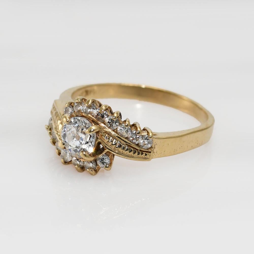 14k Yellow Gold Vintage Diamond Ring .60tdw, 3.6gr For Sale 1
