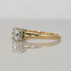 14K Yellow Gold Vintage Diamond Solitaire Ring, .25ct, 2.3g