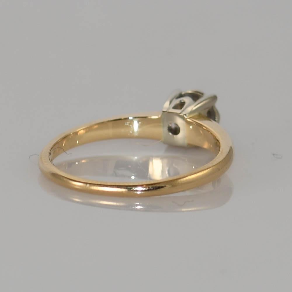 14K Yellow Gold Vintage Diamond Solitaire Ring, .25ct, 2.3g In Excellent Condition For Sale In Laguna Beach, CA