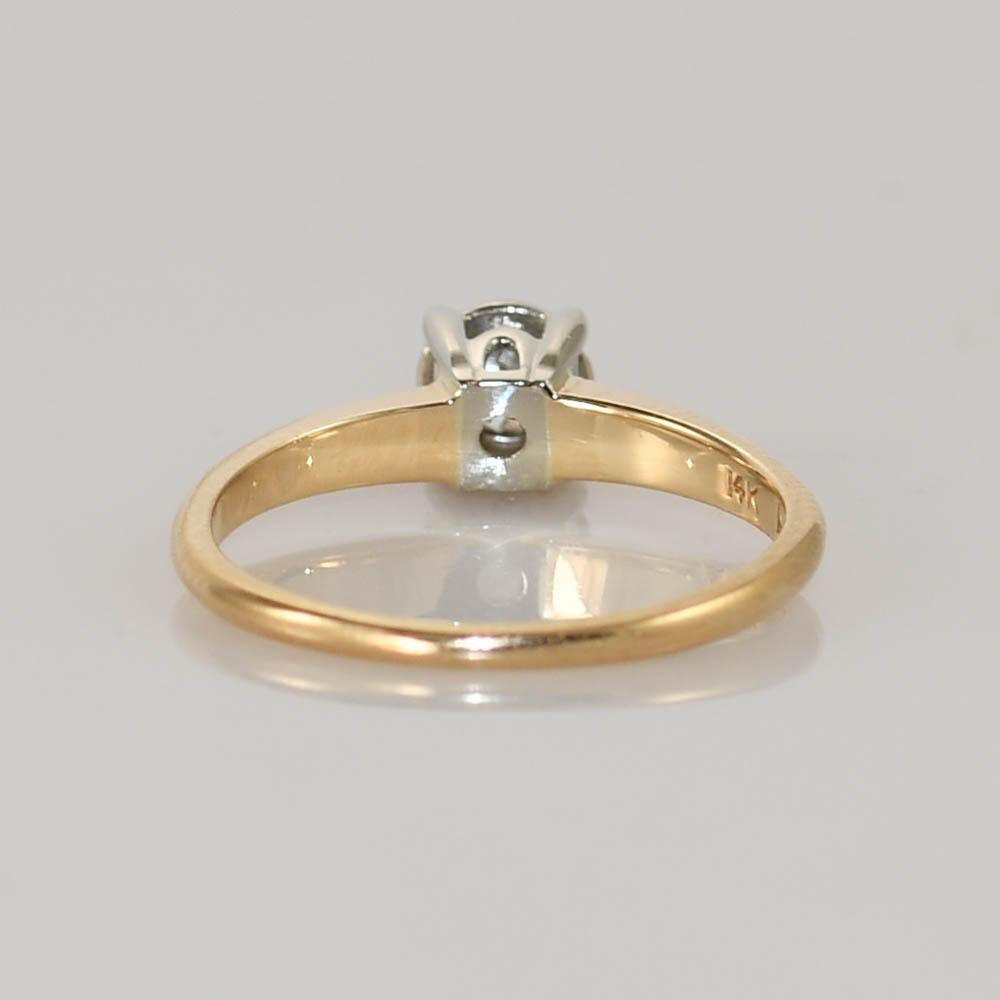 Women's 14K Yellow Gold Vintage Diamond Solitaire Ring, .25ct, 2.3g For Sale