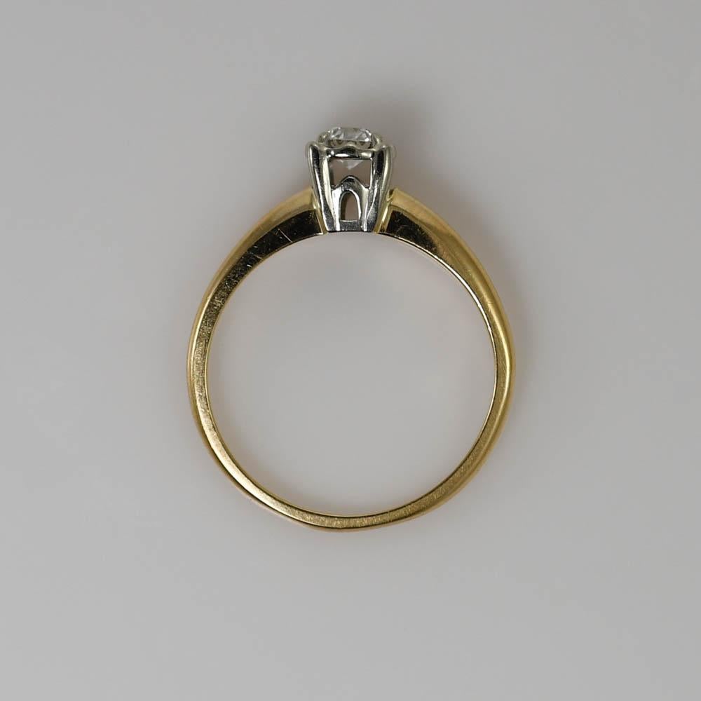 14K Yellow Gold Vintage Diamond Solitaire Ring, .25ct, 2.3g For Sale 2