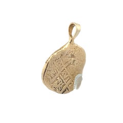 14K Yellow Gold Vintage Escudo Coin Pendant