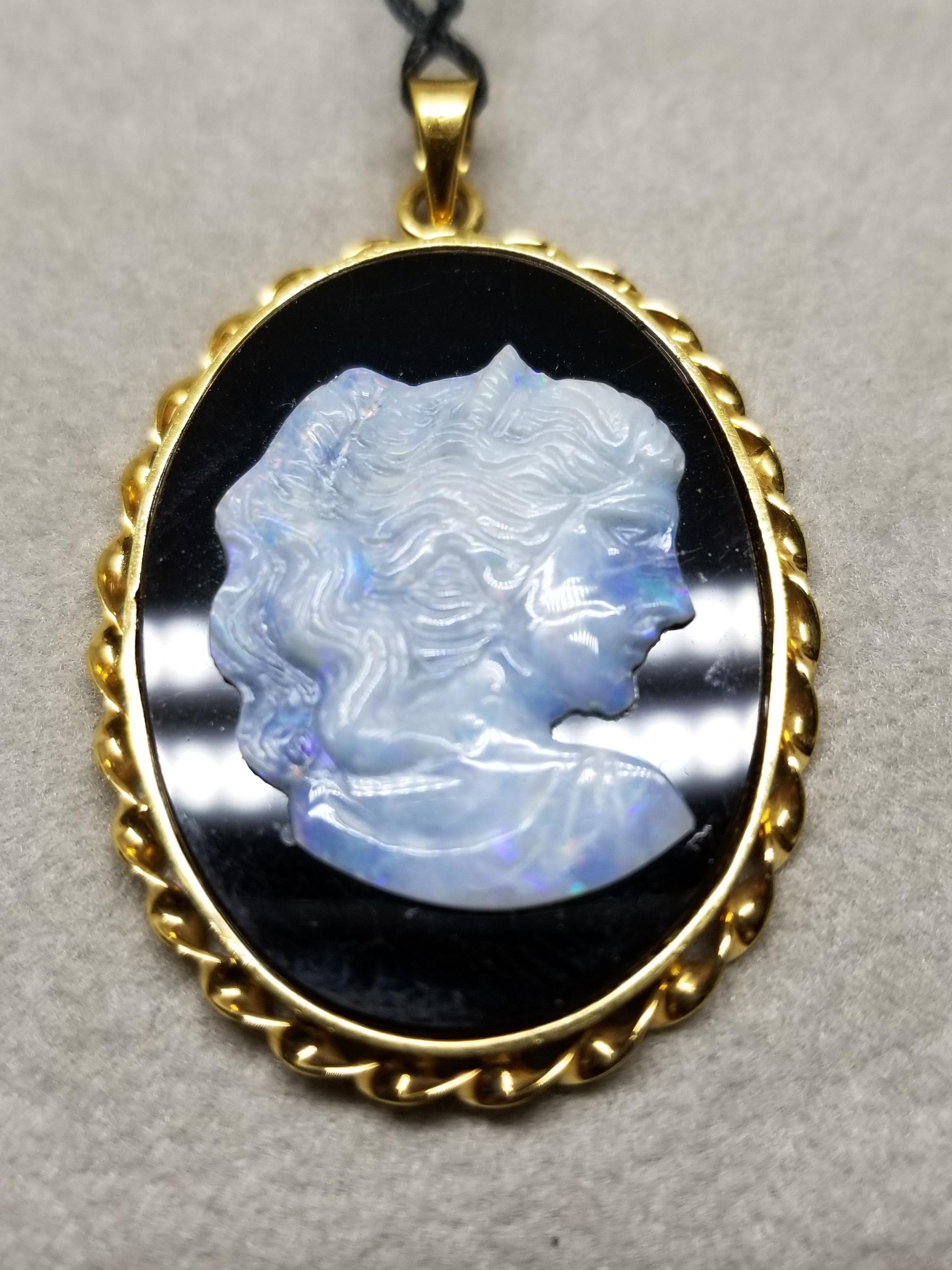 opal cameo pendant