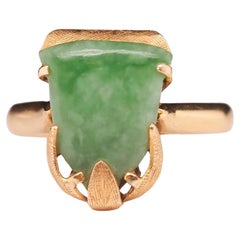 14 Karat Gelbgold Vintage Jade-Ring