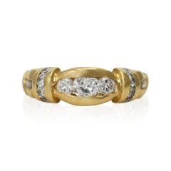 Anello con diamante da donna vintage in oro giallo 14K 0,60ct