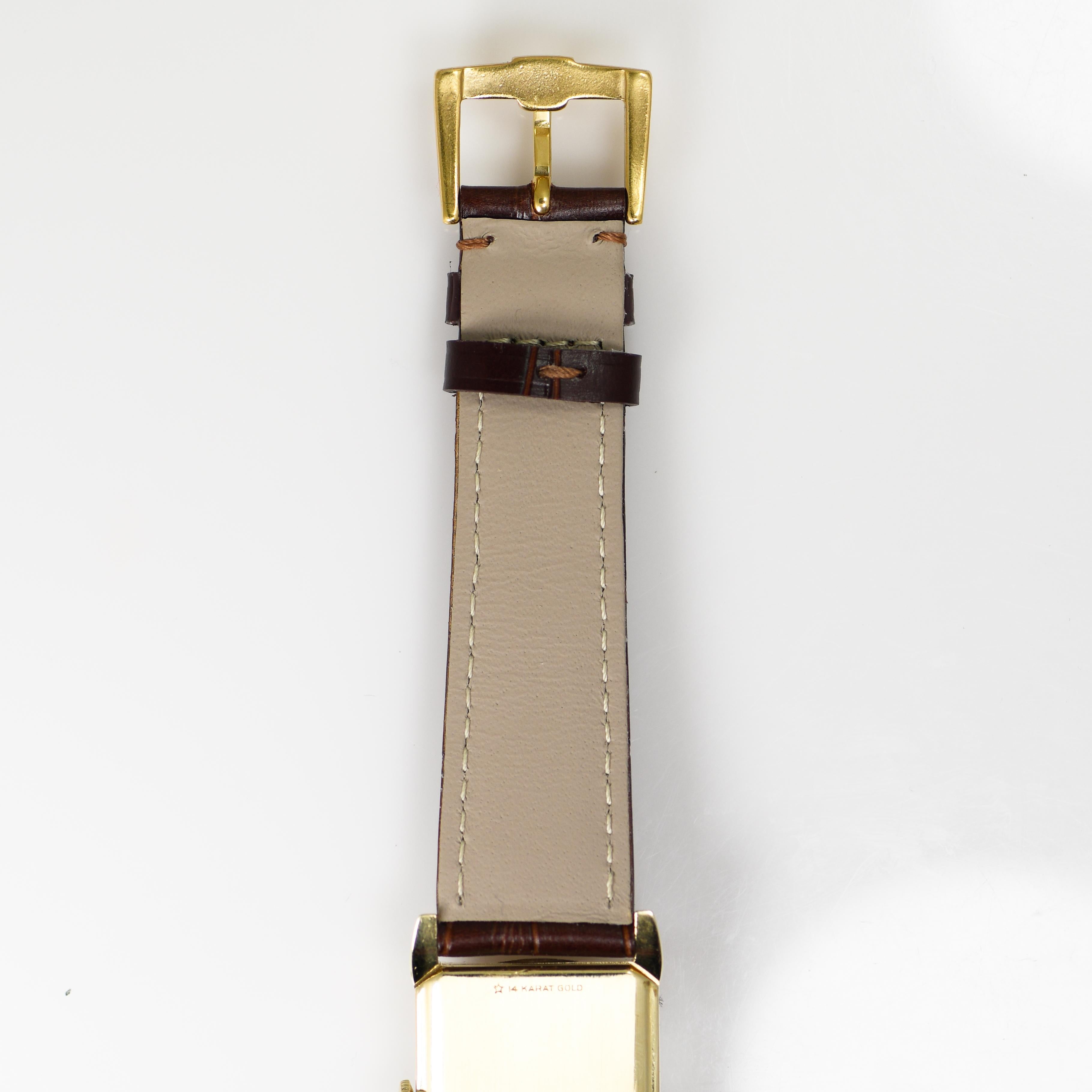 Orologio da polso Longines d'epoca in oro giallo 14K 23mm in vendita 2