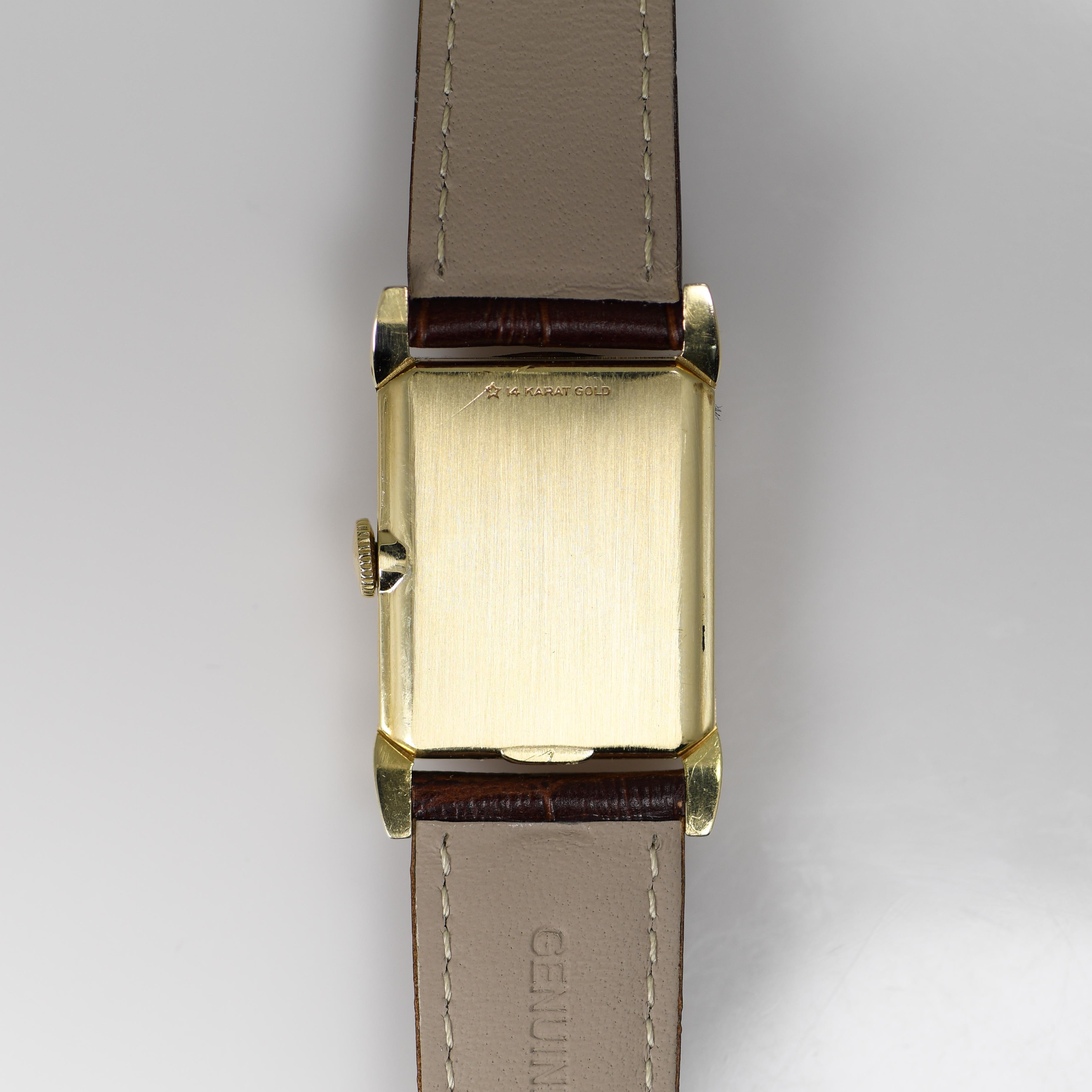 Orologio da polso Longines d'epoca in oro giallo 14K 23mm in vendita 4