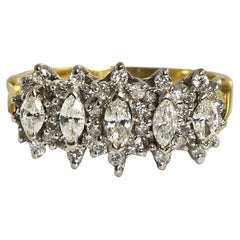 Anello con diamante marquise vintage in oro giallo 14K 1,00ct